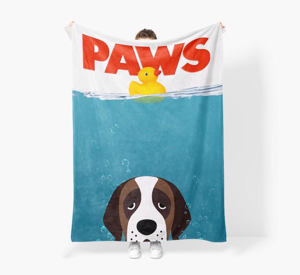 'Paws' - Personalized {breedFullName} Blanket: Premium Sherpa Fleece