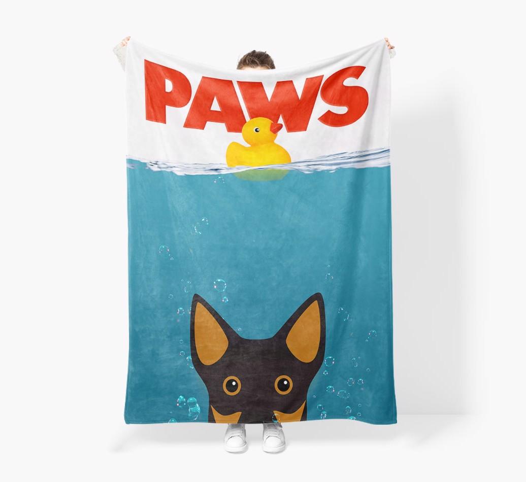 'Paws' - Personalized {breedFullName} Blanket: Premium Sherpa Fleece