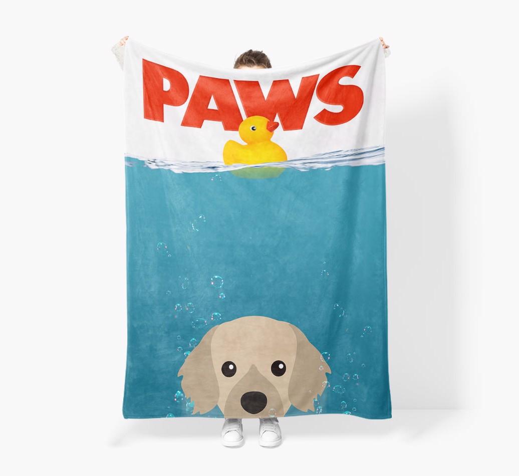 'Paws' - Personalized {breedFullName} Blanket: Premium Sherpa Fleece