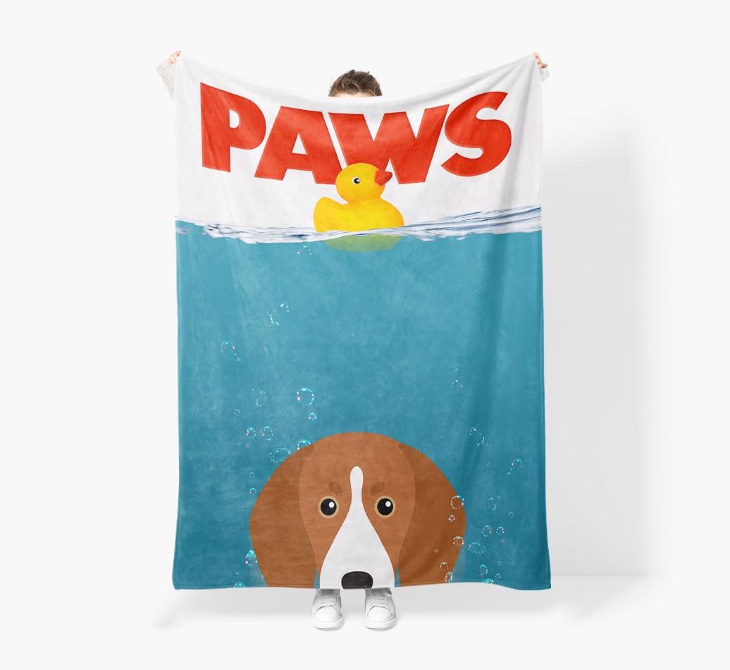 'Paws' - Personalized {breedFullName} Blanket: Premium Sherpa Fleece