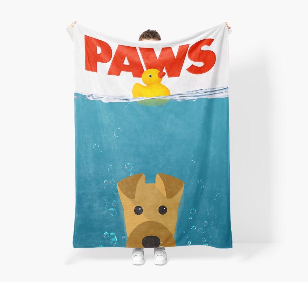 'Paws' - Personalized {breedFullName} Blanket: Premium Sherpa Fleece