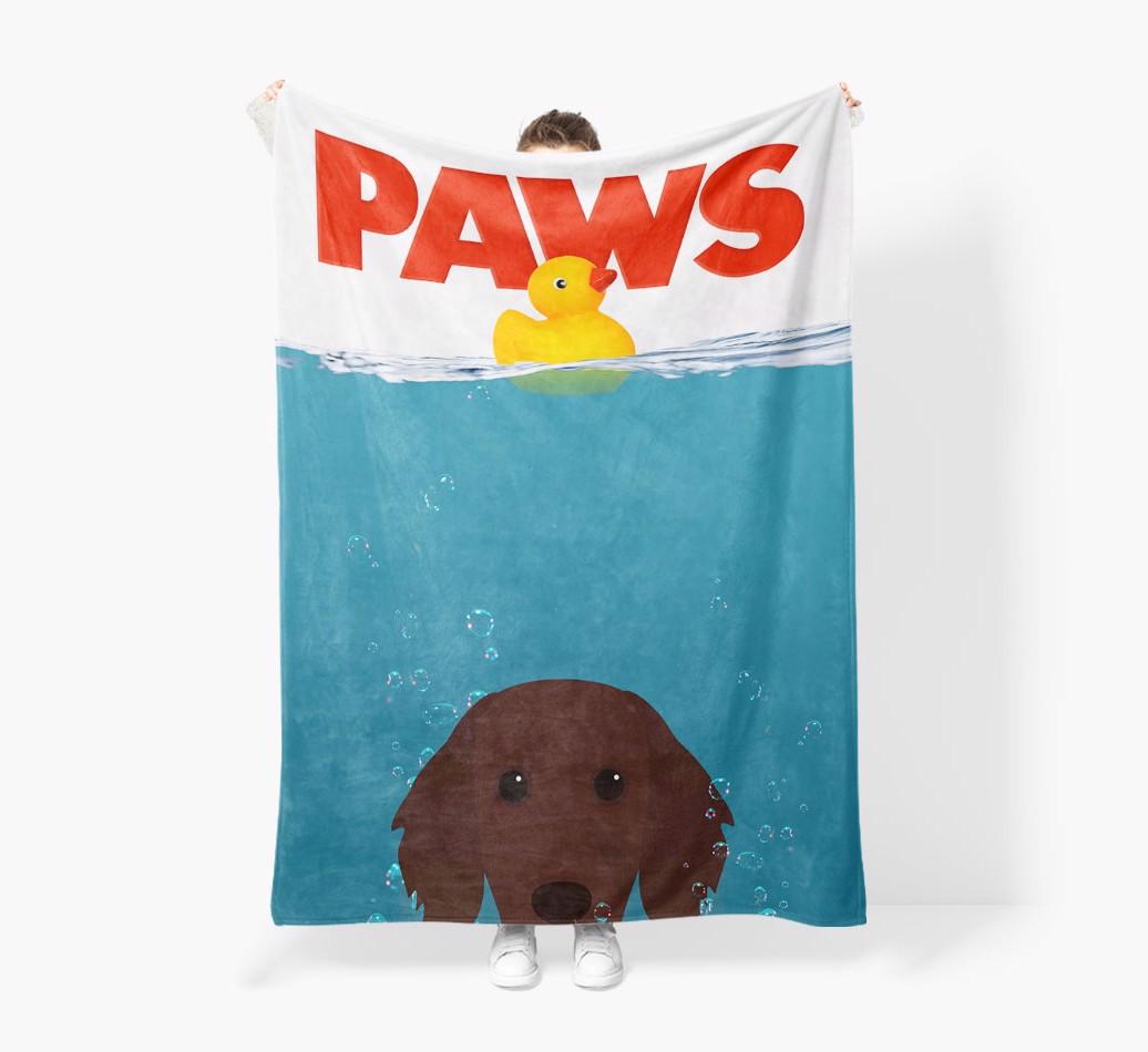 'Paws' - Personalized {breedFullName} Blanket: Premium Sherpa Fleece