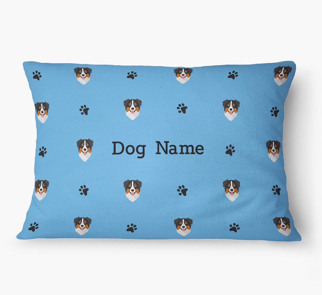 'Paw Print Pattern' - Personalized {breedFullName} Dog Bed
