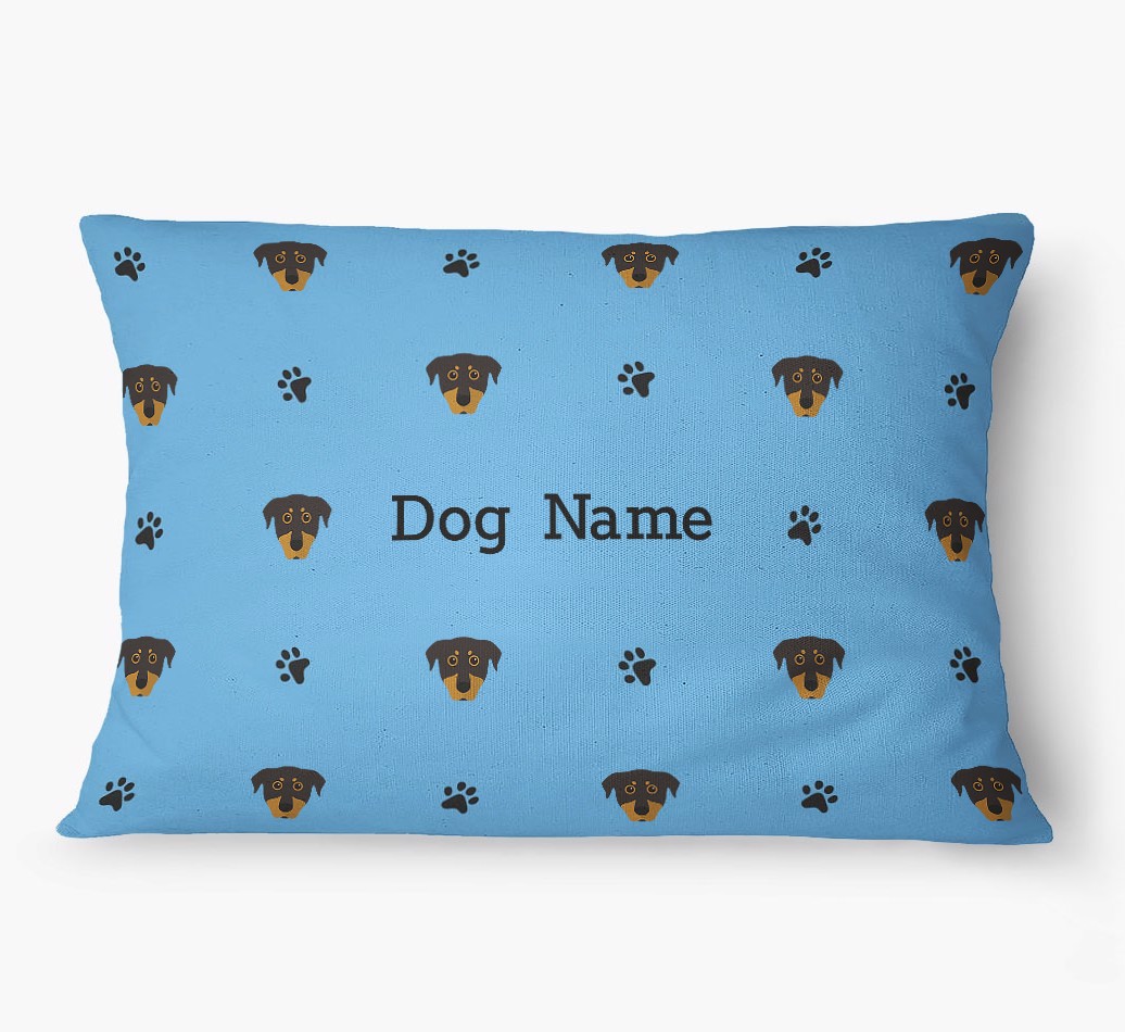 'Paw Print Pattern' - Personalized {breedFullName} Dog Bed
