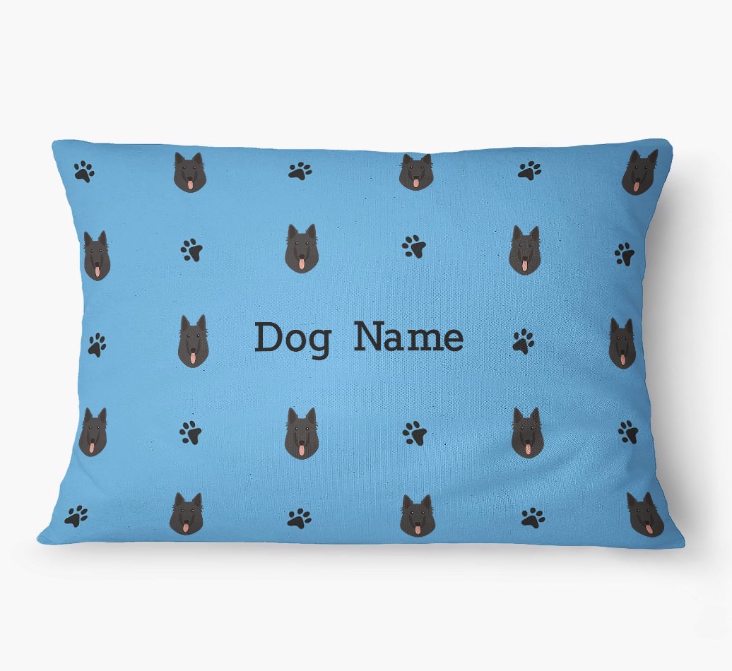 'Paw Print Pattern' - Personalized {breedFullName} Dog Bed
