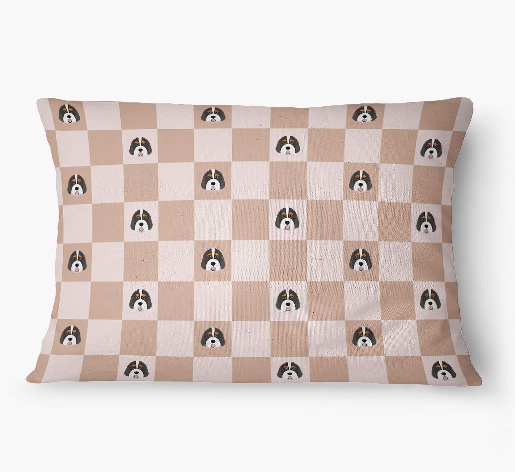 'Checkered Pattern' - Personalized {breedFullName} Dog Bed