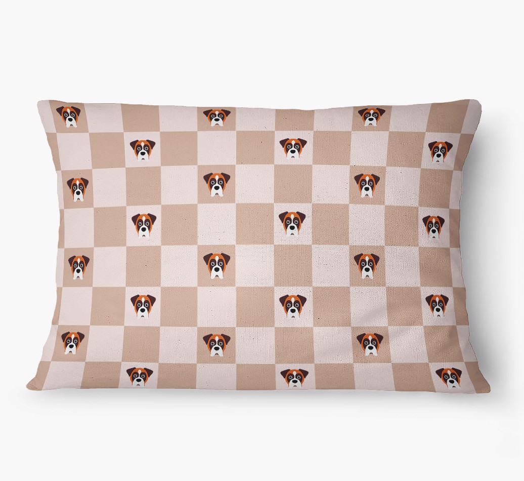 'Checkered Pattern' - Personalised {breedFullName} Dog Bed