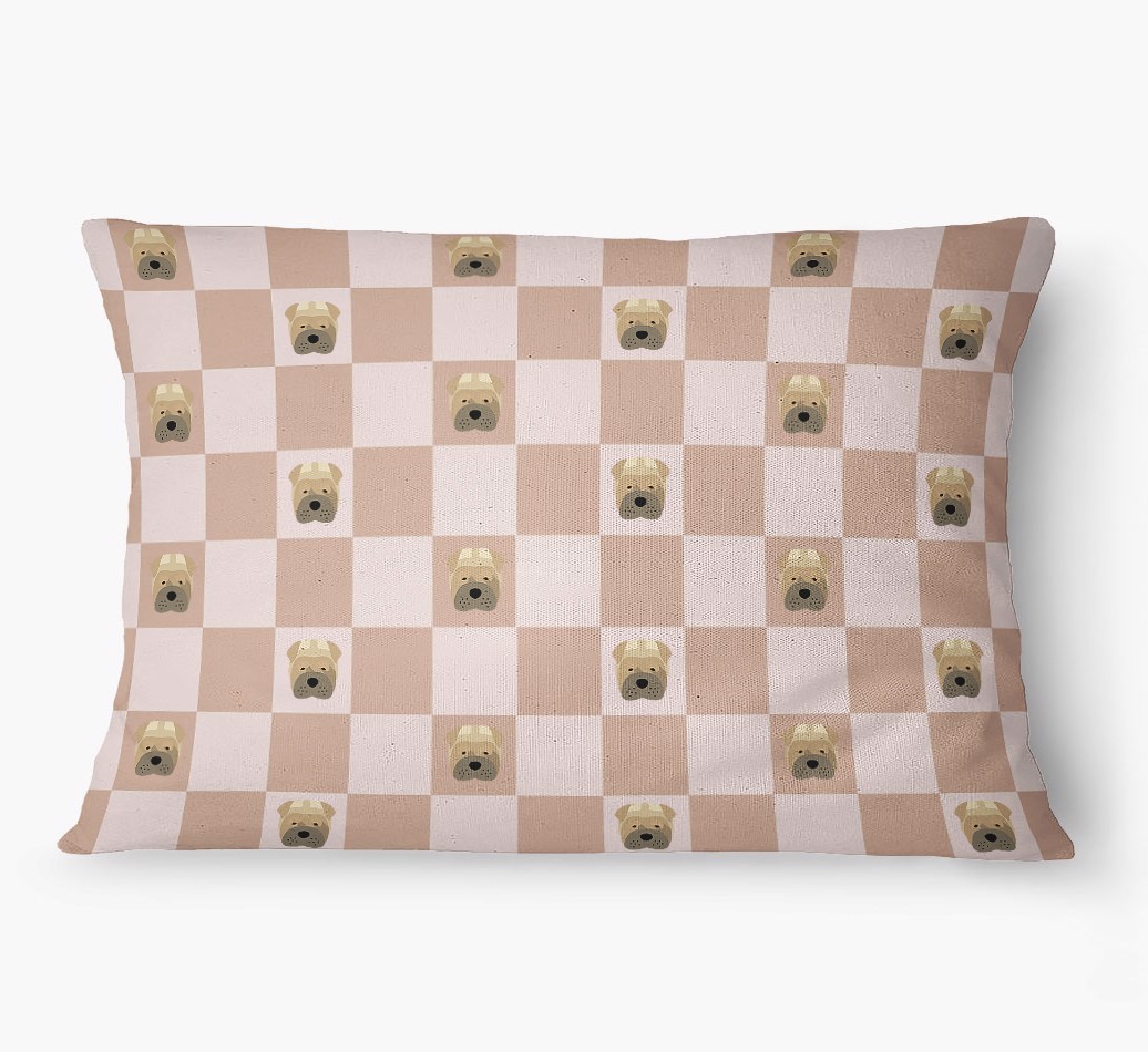 'Checkered Pattern' - Personalized {breedFullName} Dog Bed
