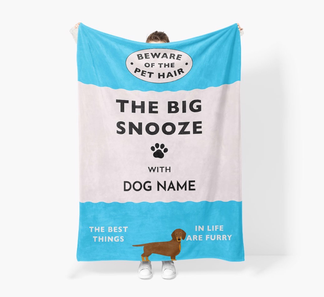 'The Big Snooze' - Personalised Sherpa Fleece Blanket with {breedFullName} Yappicon