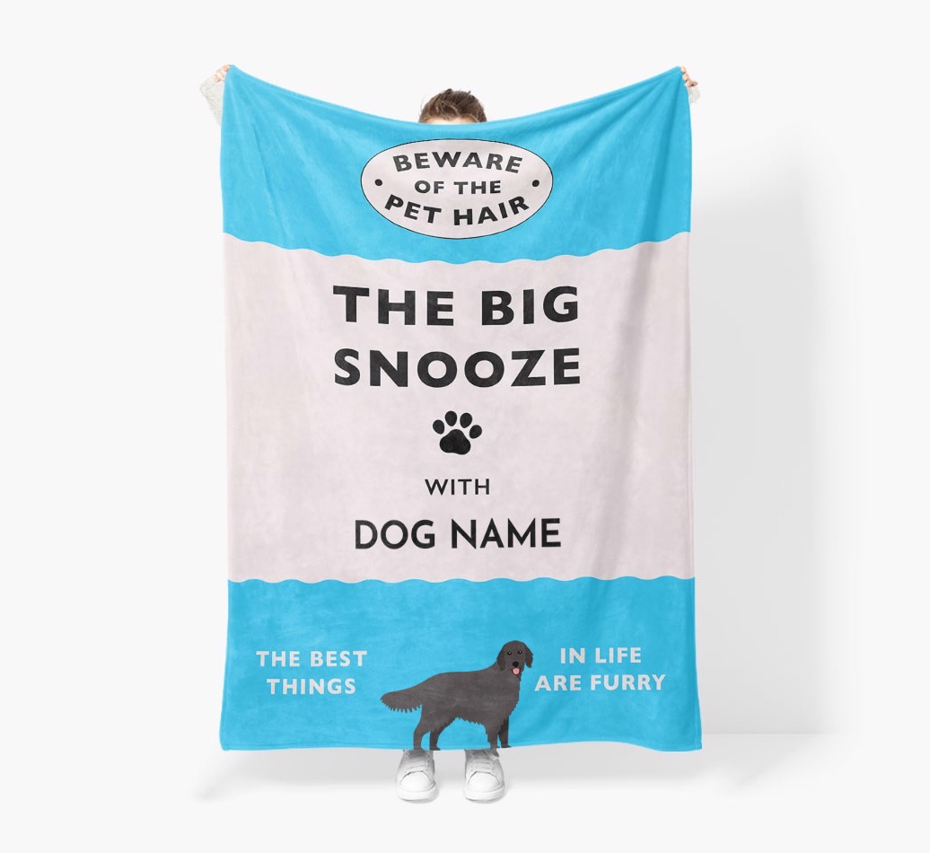 'The Big Snooze' - Personalised Sherpa Fleece Blanket with {breedFullName} Yappicon