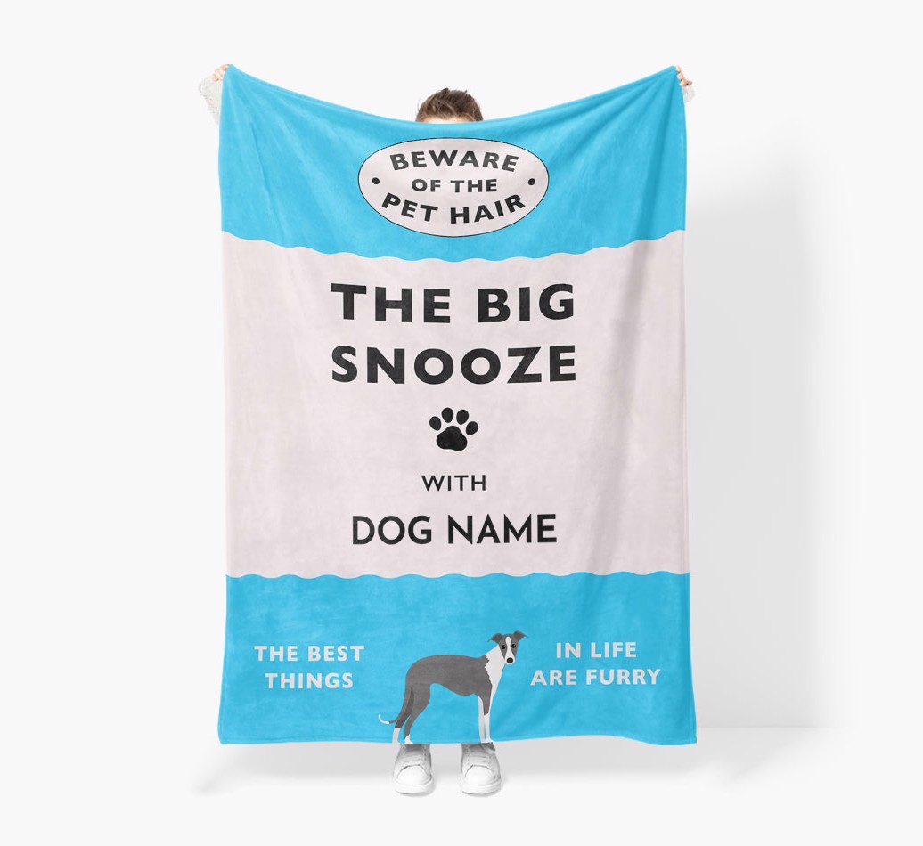 'The Big Snooze' - Personalised Sherpa Fleece Blanket with {breedFullName} Yappicon