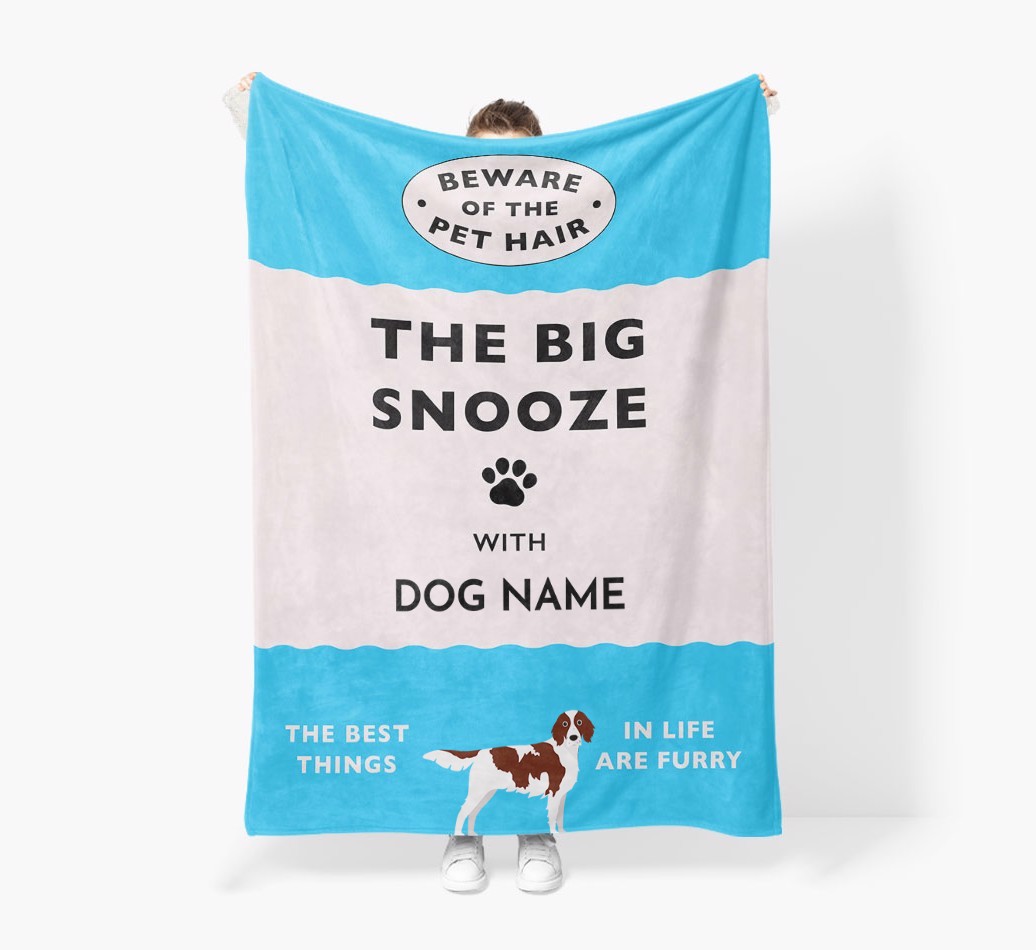 'The Big Snooze' - Personalised Sherpa Fleece Blanket with {breedFullName} Yappicon