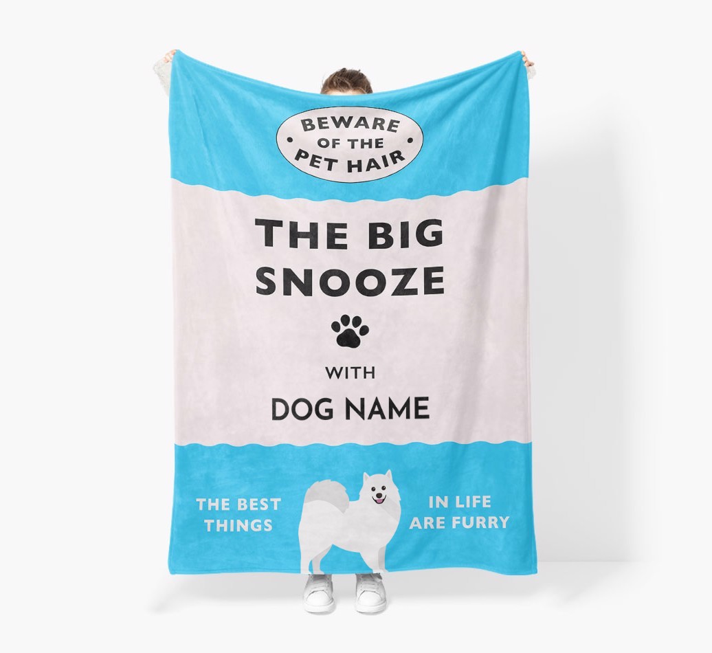 'The Big Snooze' - Personalized Sherpa Fleece Blanket with {breedFullName} Yappicon