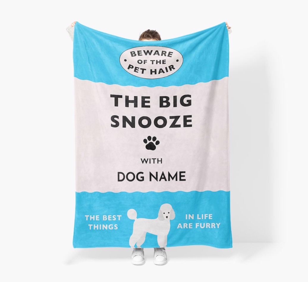 'The Big Snooze' - Personalised Sherpa Fleece Blanket with {breedFullName} Yappicon