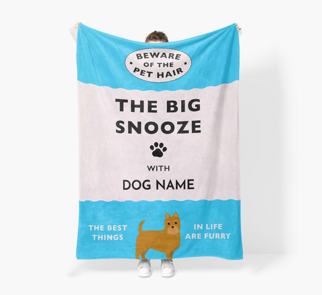 'The Big Snooze' - Personalised Sherpa Fleece Blanket with {breedFullName} Yappicon