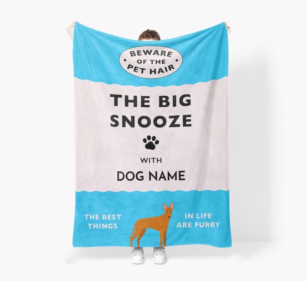'The Big Snooze' - Personalised Sherpa Fleece Blanket with {breedFullName} Yappicon