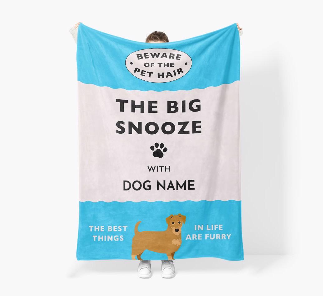 'The Big Snooze' - Personalized Sherpa Fleece Blanket with {breedFullName} Yappicon