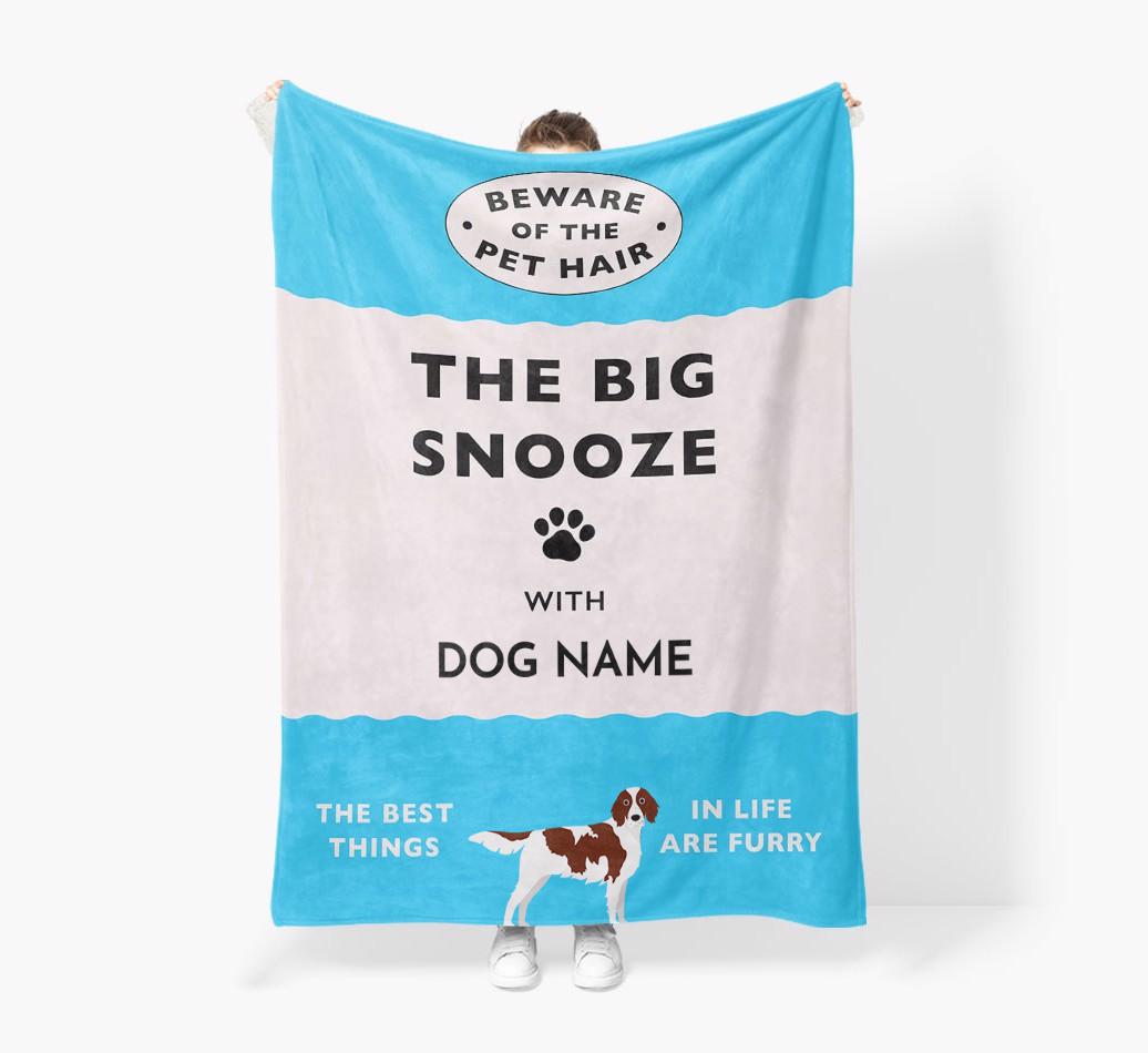 'The Big Snooze' - Personalized Sherpa Fleece Blanket with {breedFullName} Yappicon