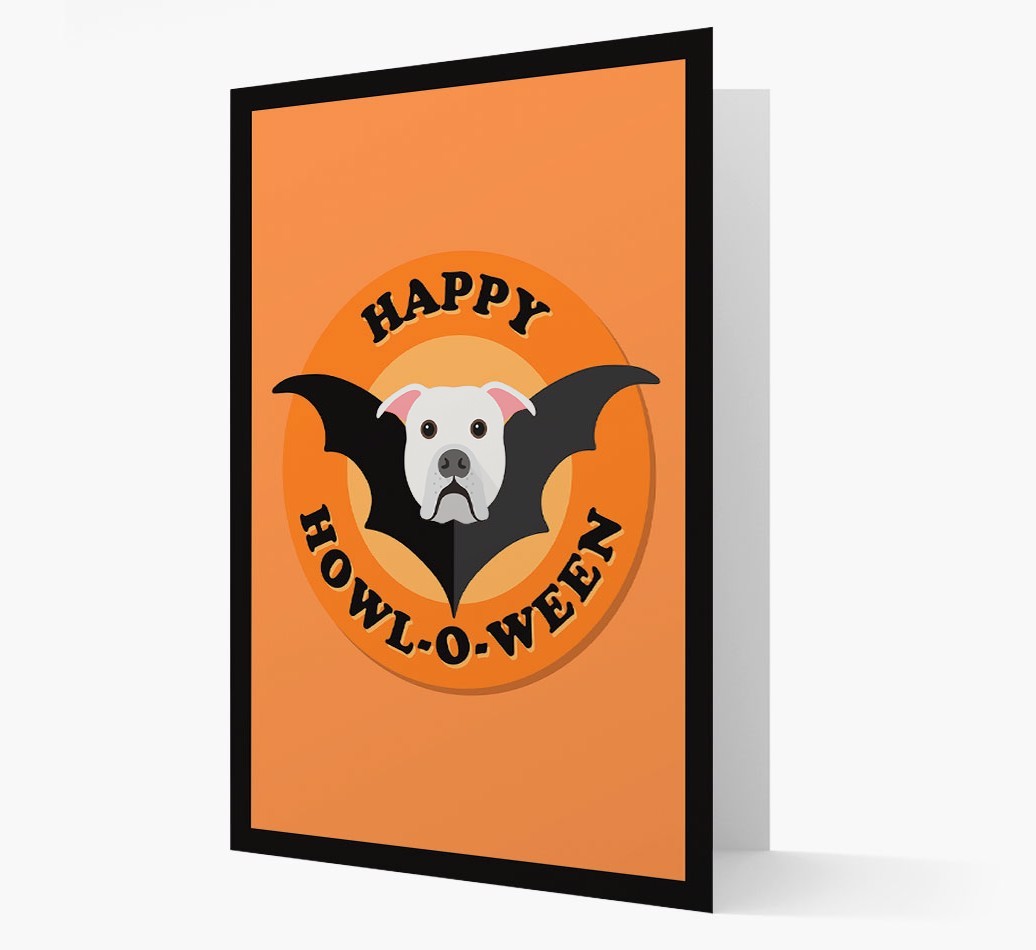 'Happy Howl-o-ween' - Personalized {breedFullName} Halloween Card