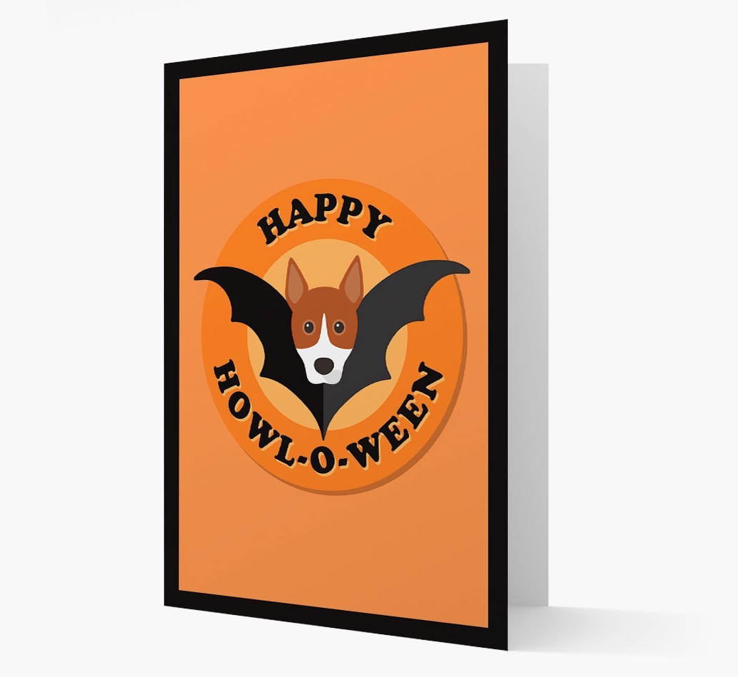 'Happy Howl-o-ween' - Personalized {breedFullName} Halloween Card