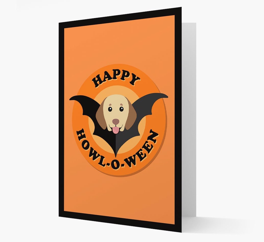 'Happy Howl-o-ween' - Personalized {breedFullName} Halloween Card