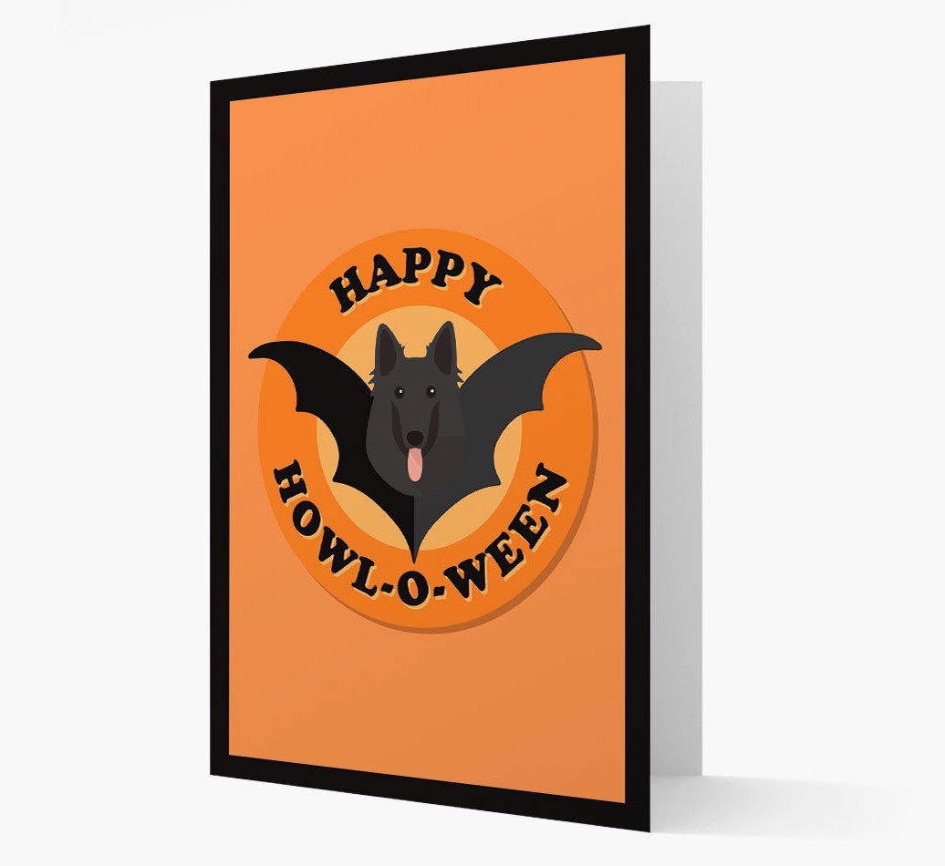 'Happy Howl-o-ween' - Personalized {breedFullName} Halloween Card