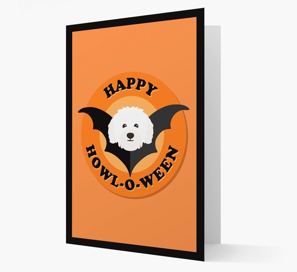 'Happy Howl-o-ween' - Personalized {breedFullName} Halloween Card