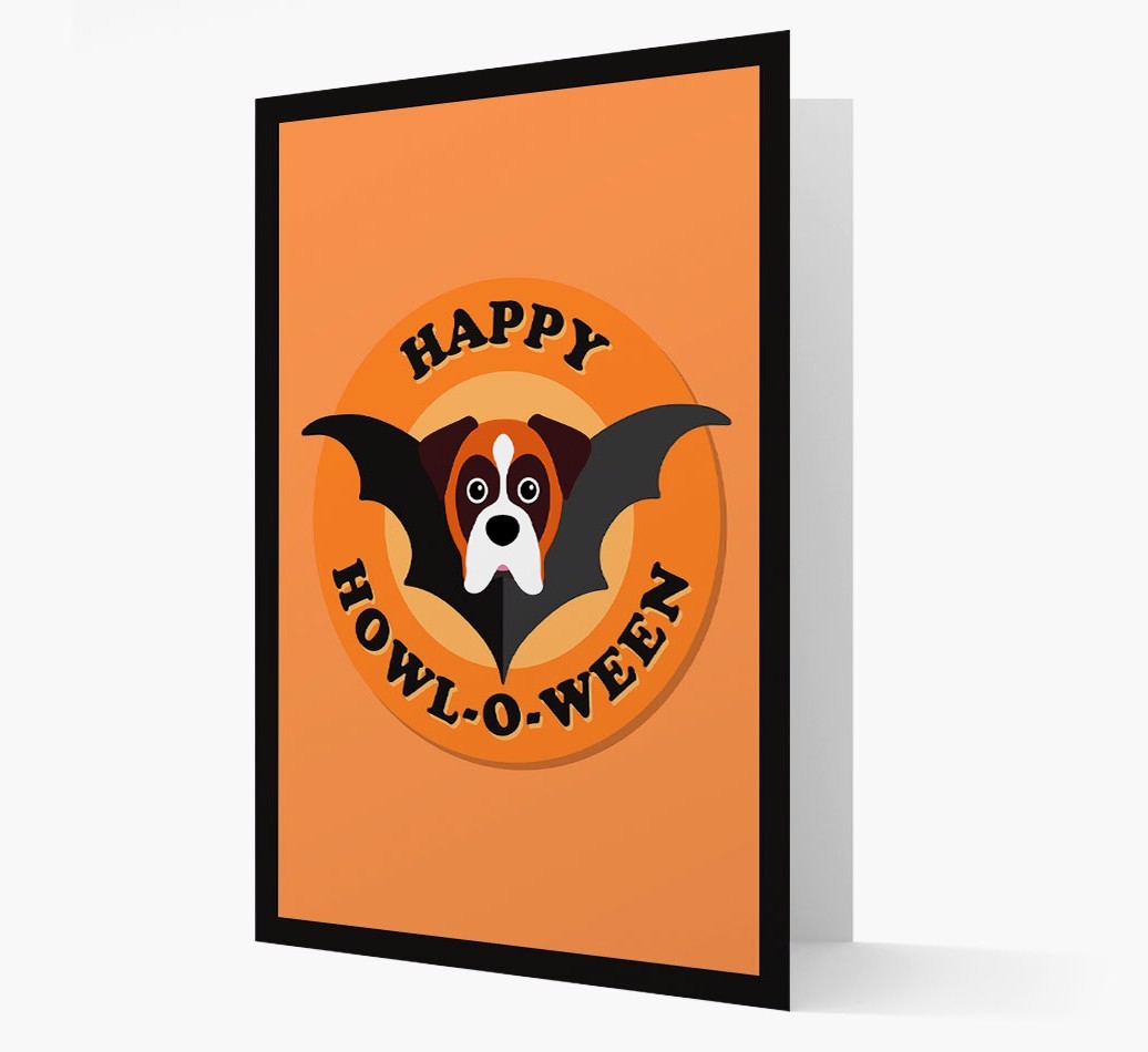 'Happy Howl-o-ween' - Personalized {breedFullName} Halloween Card