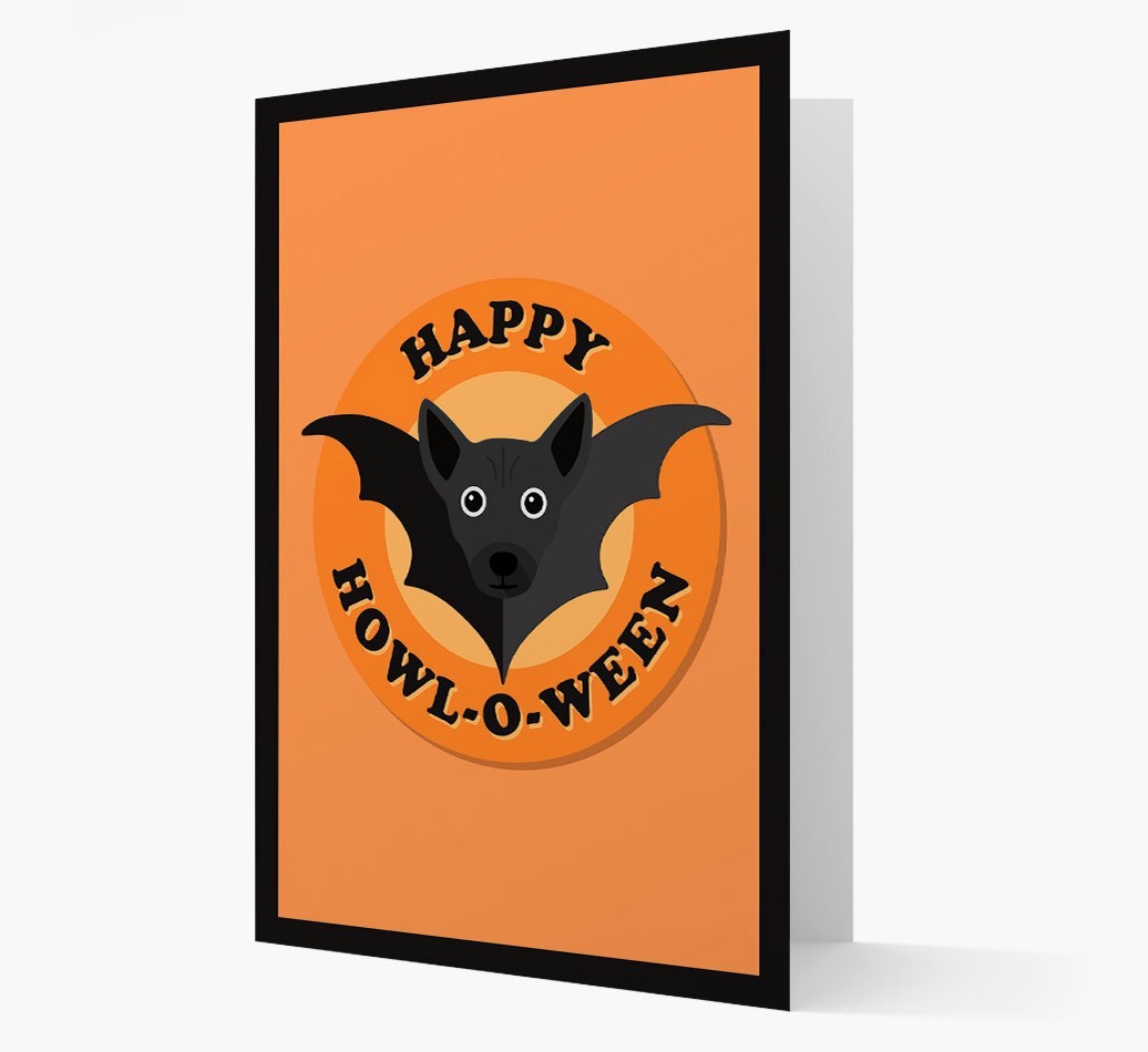 'Happy Howl-o-ween' - Personalized {breedFullName} Halloween Card
