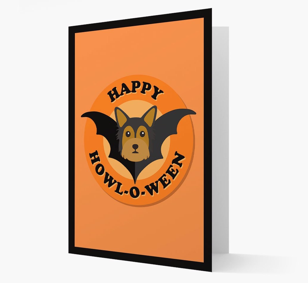 'Happy Howl-o-ween' - Personalized {breedFullName} Halloween Card