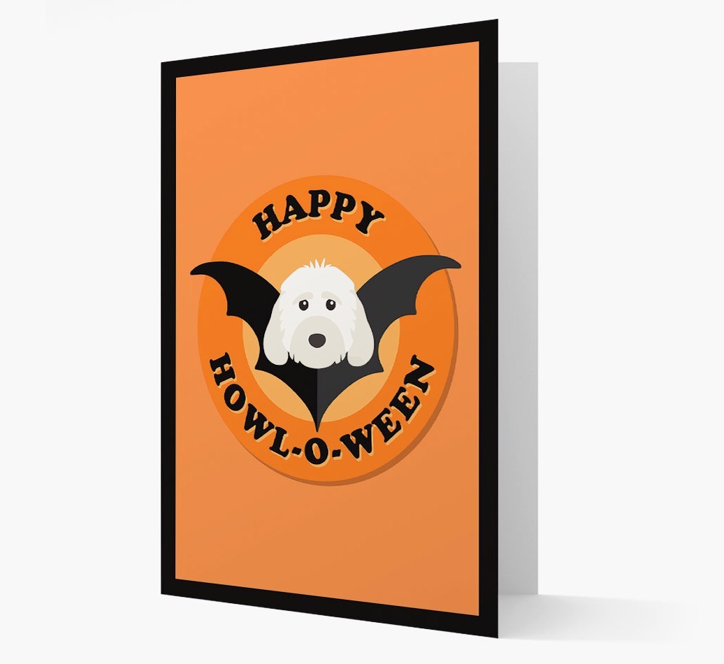 'Happy Howl-o-ween' - Personalized {breedFullName} Halloween Card
