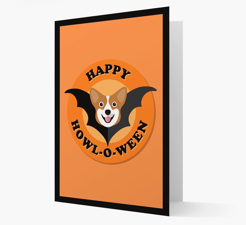'Happy Howl-o-ween' - Personalized {breedFullName} Halloween Card