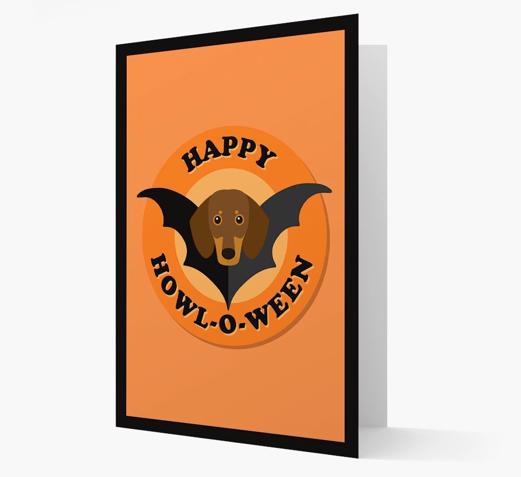 'Happy Howl-o-ween' - Personalized {breedFullName} Halloween Card