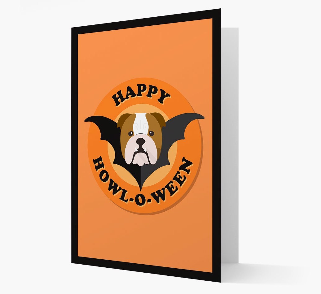 'Happy Howl-o-ween' - Personalized {breedFullName} Halloween Card