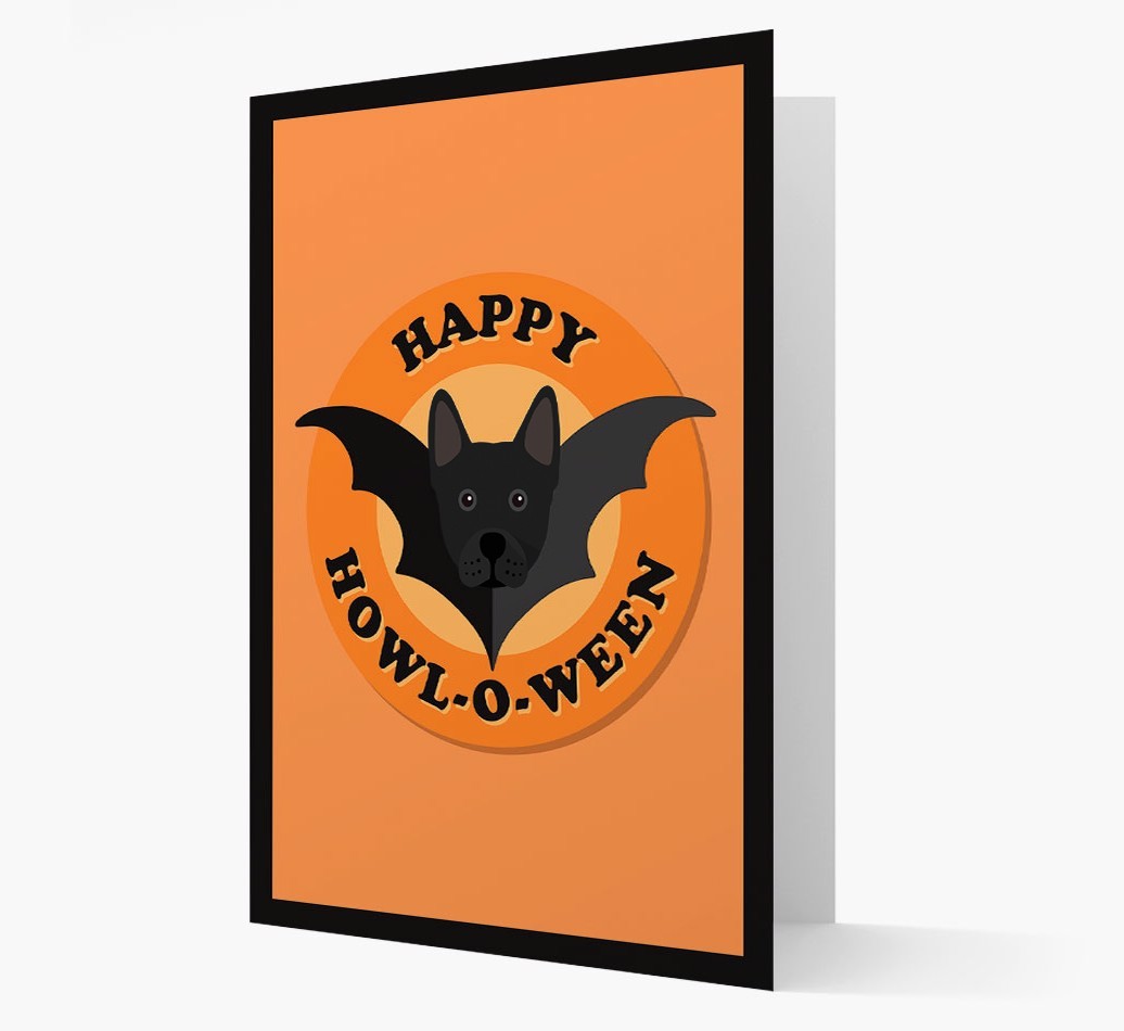 'Happy Howl-o-ween' - Personalized {breedFullName} Halloween Card