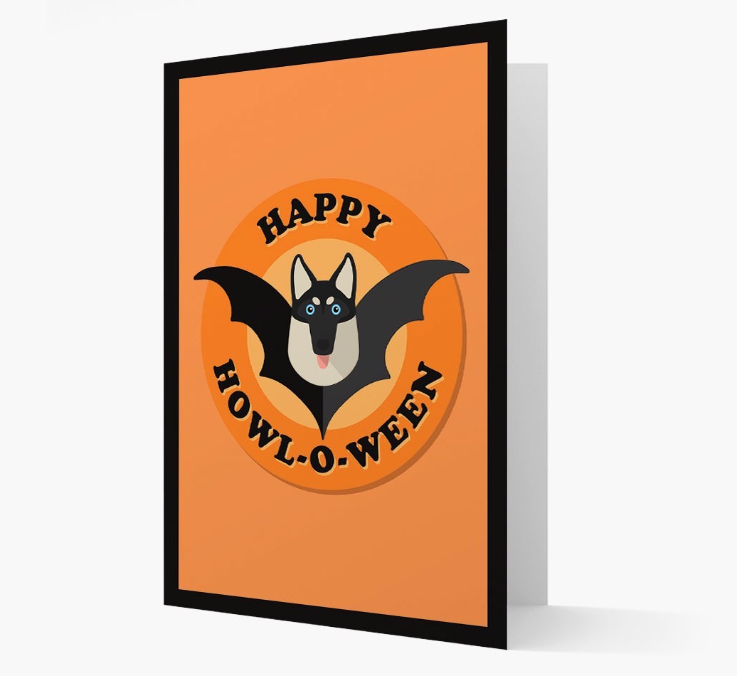'Happy Howl-o-ween' - Personalized {breedFullName} Halloween Card