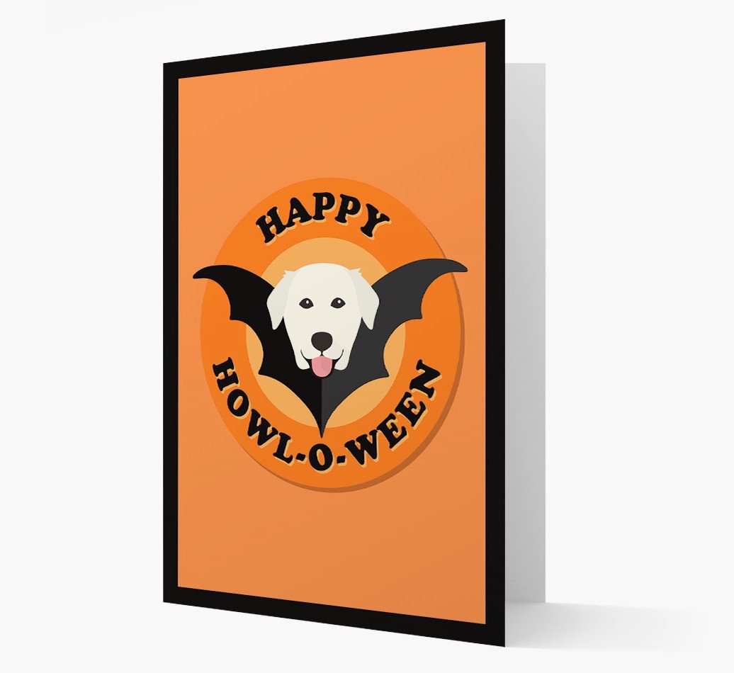 'Happy Howl-o-ween' - Personalized {breedFullName} Halloween Card