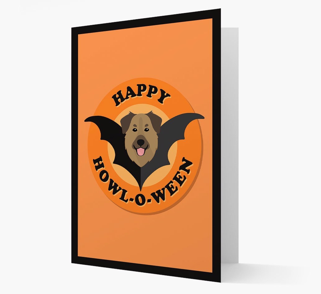 'Happy Howl-o-ween' - Personalized {breedFullName} Halloween Card