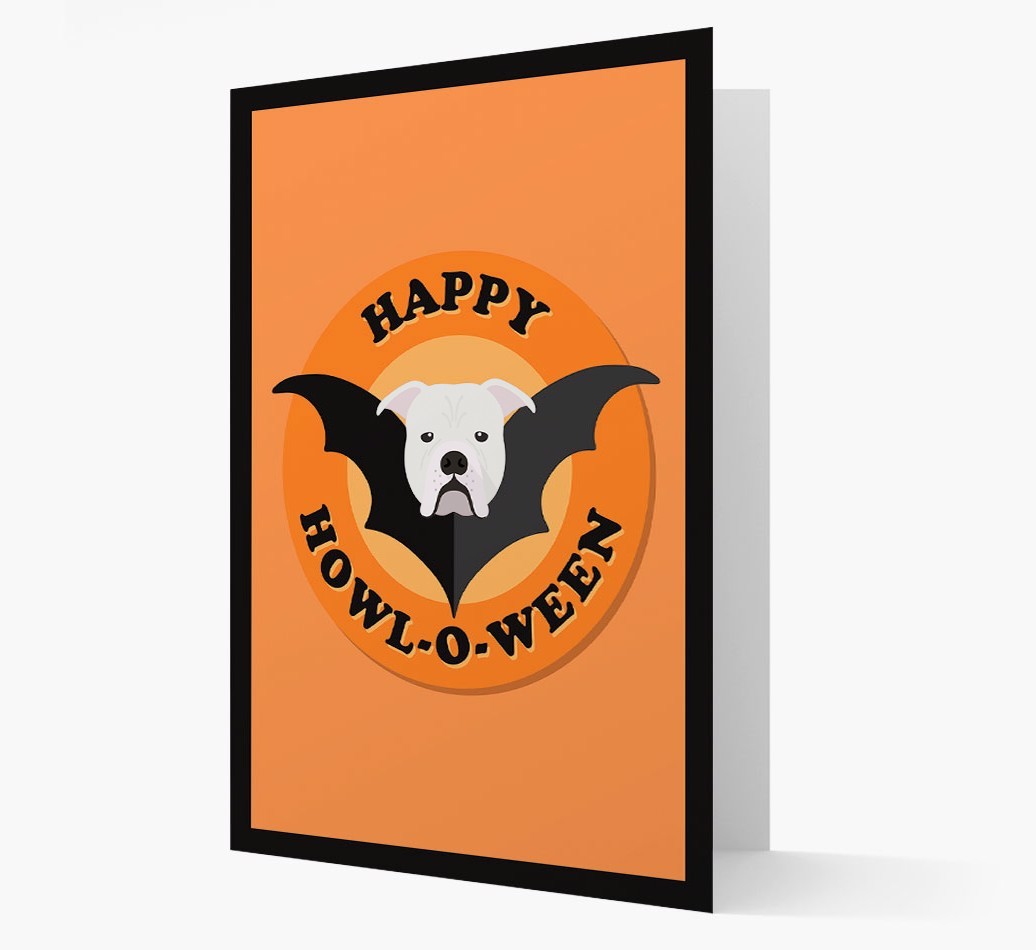 'Happy Howl-o-ween' - Personalized {breedFullName} Halloween Card