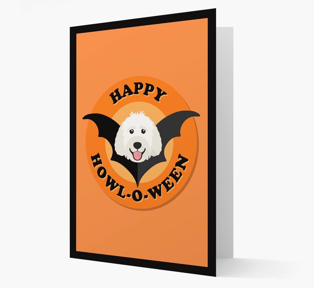 'Happy Howl-o-ween' - Personalized {breedFullName} Halloween Card