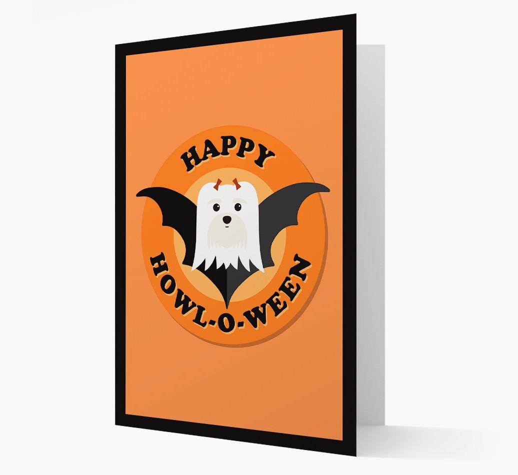 'Happy Howl-o-ween' - Personalized {breedFullName} Halloween Card
