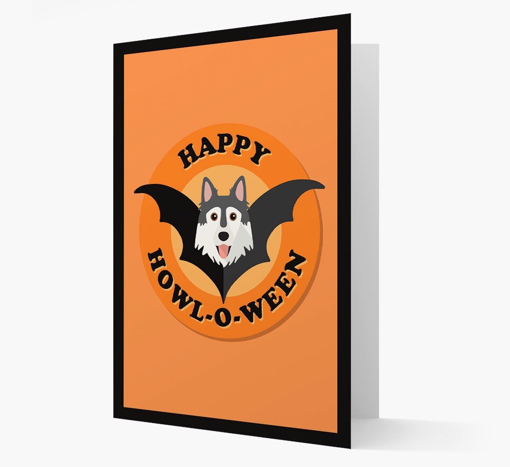 'Happy Howl-o-ween' - Personalized {breedFullName} Halloween Card
