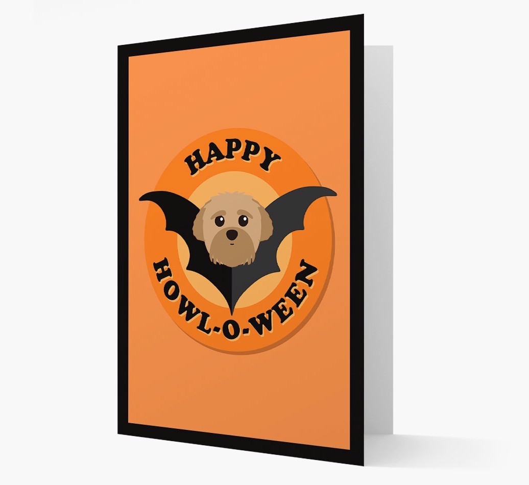 'Happy Howl-o-ween' - Personalized {breedFullName} Halloween Card