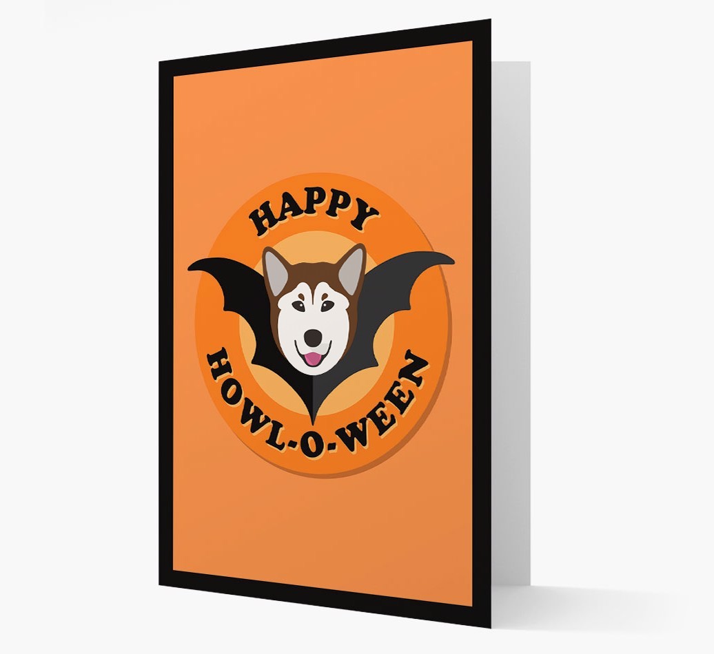 'Happy Howl-o-ween' - Personalized {breedFullName} Halloween Card