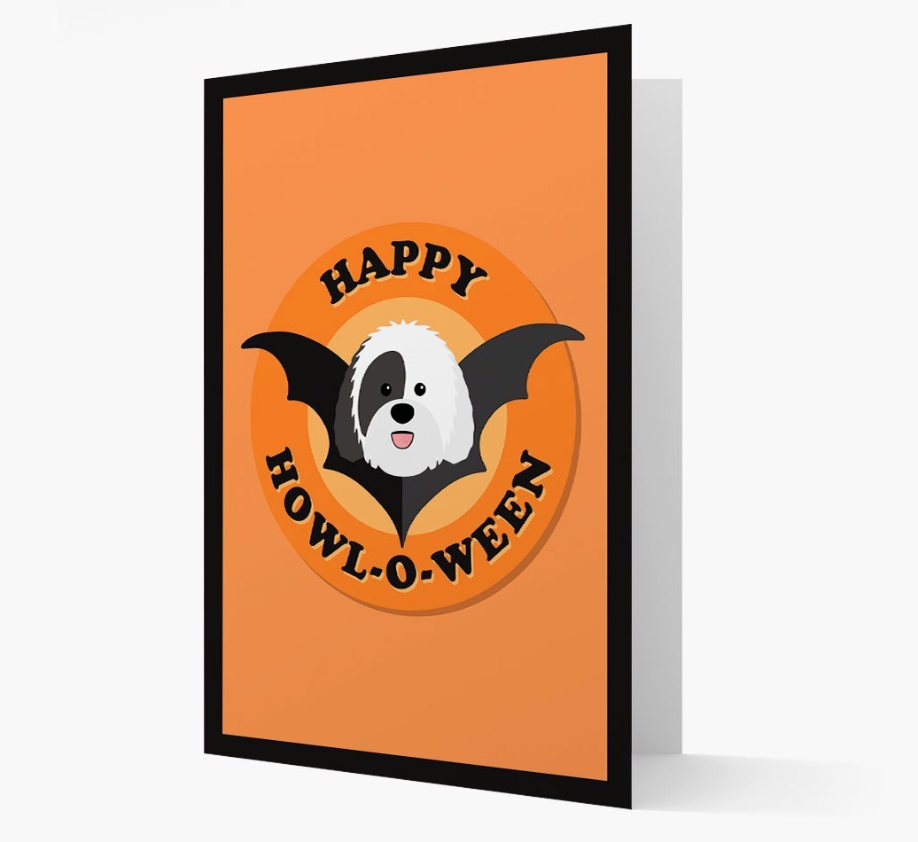 'Happy Howl-o-ween' - Personalized {breedFullName} Halloween Card