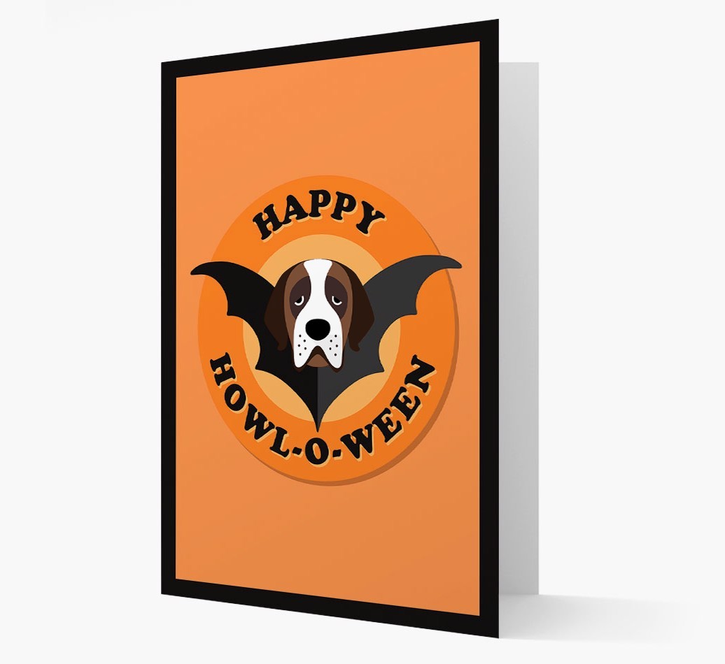 'Happy Howl-o-ween' - Personalized {breedFullName} Halloween Card