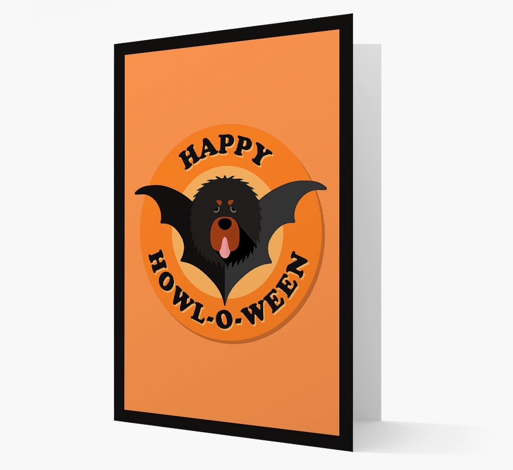 'Happy Howl-o-ween' - Personalized {breedFullName} Halloween Card