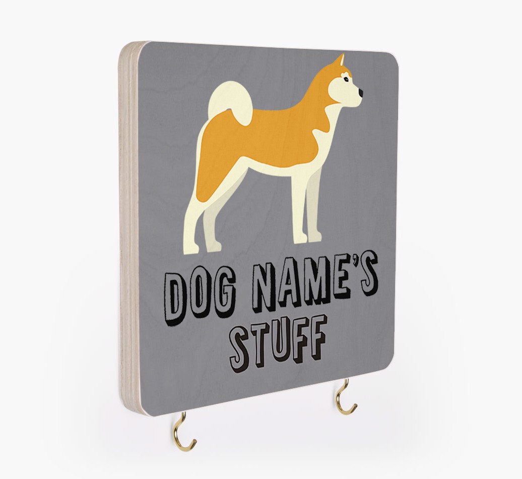 'Dog's Stuff' - Personalized {breedFullName} Lead & Collar Hanger