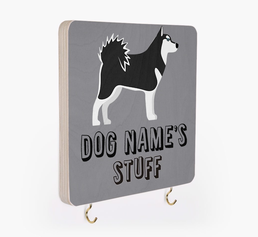 'Dog's Stuff' - Personalized {breedFullName} Lead & Collar Hanger