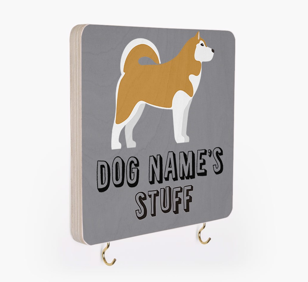 'Dog's Stuff' - Personalized {breedFullName} Lead & Collar Hanger